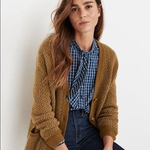 Madewell Bird's Eye Maysfield Cardigan Sweater